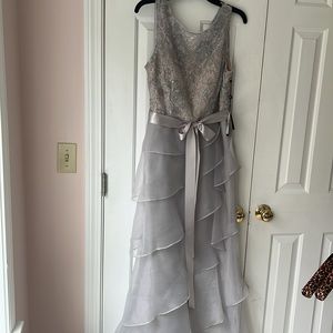 Adrianna Papell Sequin Lace & Organza Ruffle Gown